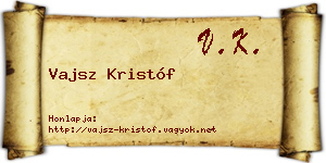 Vajsz Kristóf névjegykártya